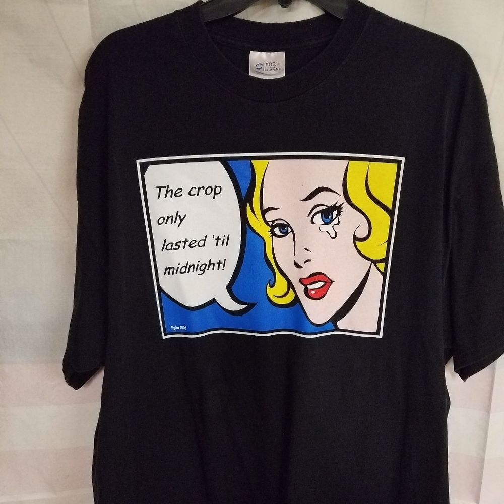 The Crop Only Lasted 'till Midnight XL Black Tee